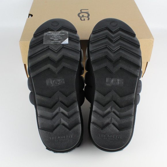 NEW UGG Maxi Genuine Shearling Sporty Logo Slide Sandals, - Picture 13 of 14